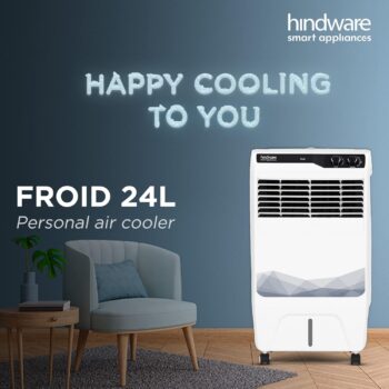 Hindware Snowcrest Froid 24L Inverter Compatible Personal Air Cooler With Humidity Controller & Ice Chamber (White)